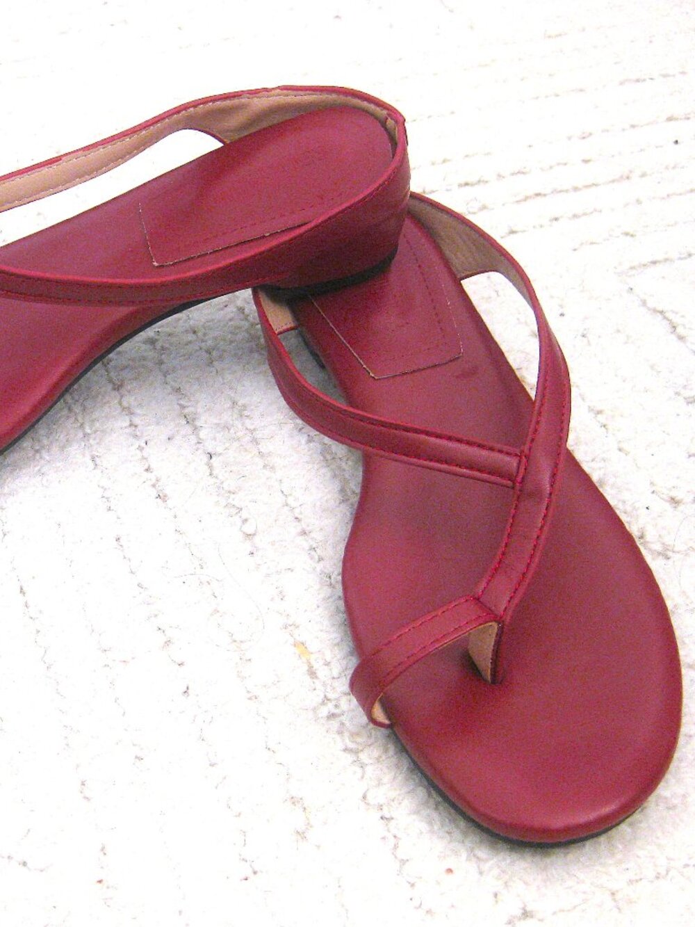 Dark Red Sandals  Toe Loop   Size 37 / 6.5 - 7 New!